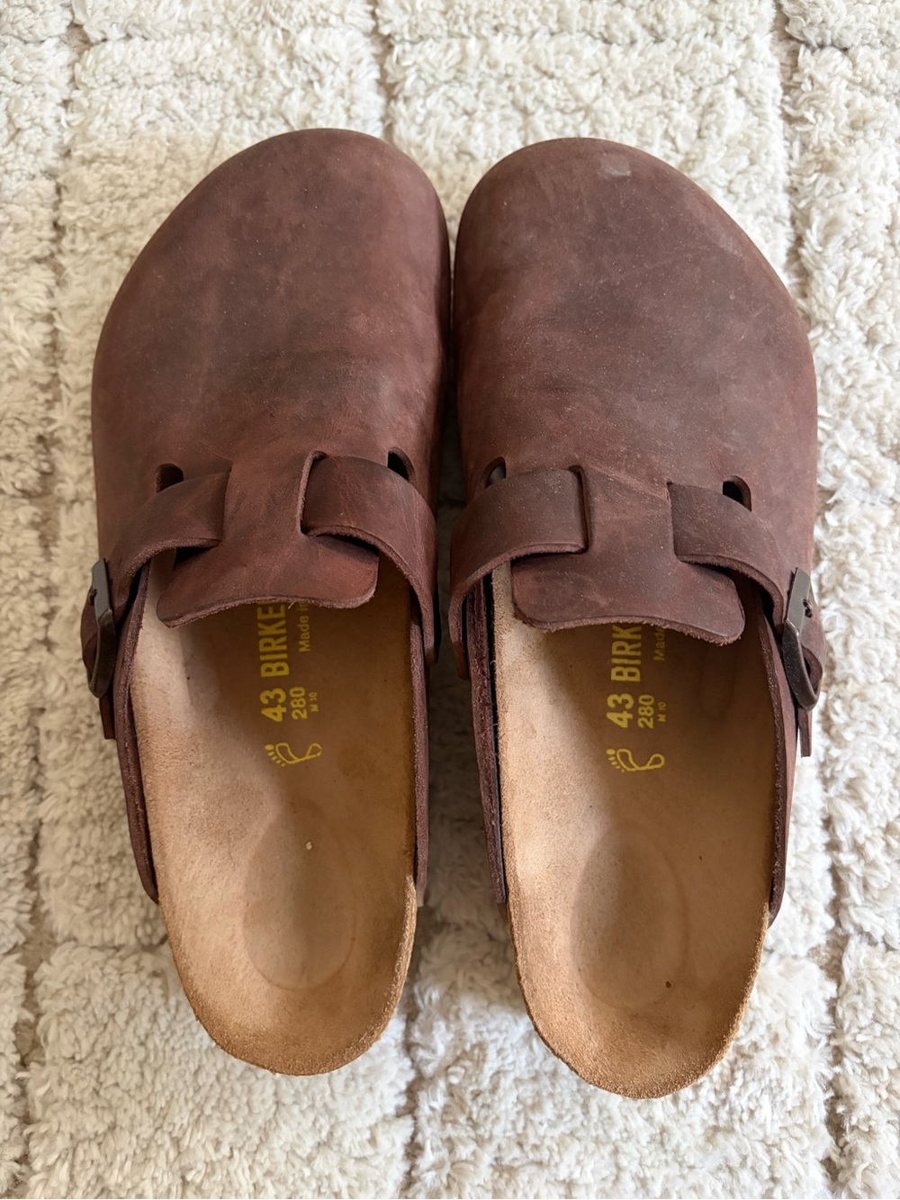 Birkenstock Brown Suede Slip-On Clogs - Mens Size 43